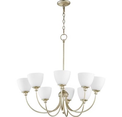 Quorum 6109-8-60 Celeste 32'' 8-Light Chandelier in Aged Silver Leaf