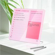 Desktop Thickened Acrylic Dry Erase Board to Do List Planner Board 12"X10" Table