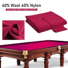 Pre-Cut Worsted Pool Table Felt Fast Speed Billiard Cloth Red for 7/8/9FT Table