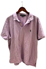 U.S. Polo Assn. Men's Solid Pique Polo w/ Small Pony Pastel Lilac