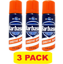 3 Pack Barbasol Men's Shaving Cream Sensitive Skin Thick Rich Trial Size 2oz
