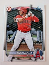 2025 Bowman Baseball 1st Bowman #BP-82 Kevyn Castillo RC Los Angeles Angels OF