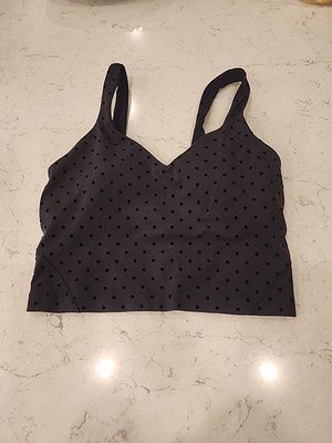 Lululemon Align Tank Top Light Support A/B Cup Flock Flocked Polka Dot Black 6