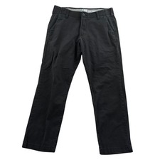 Lee Mens Pants Size 34x30 Black Slim Straight Leg Classic Workwear Flat Front