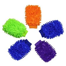 Pcs Premium Chenille Microfiber Car Wash Glove, 5 Blue,green,yellow,purple