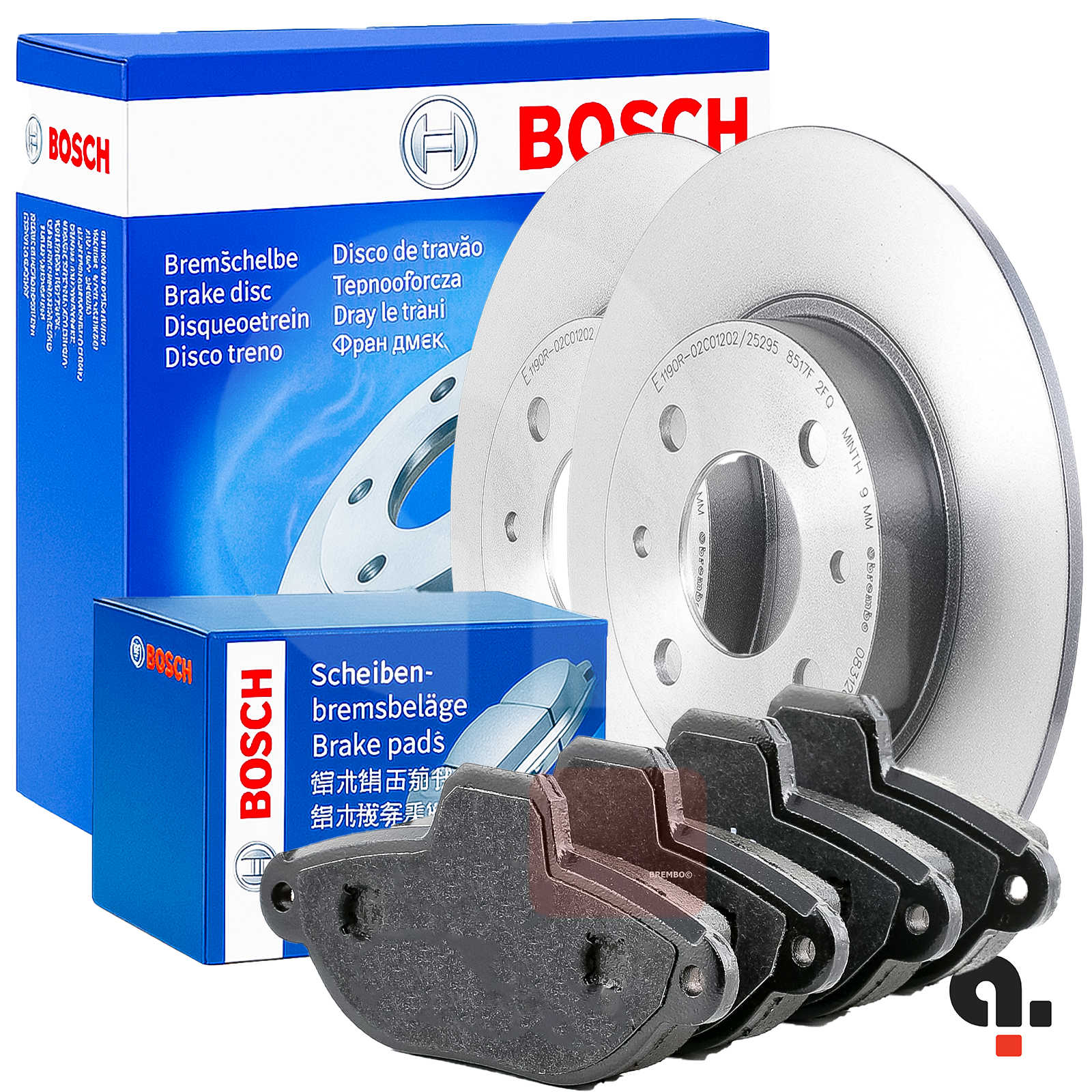 Bosch Front Brake Discs And Pads Kit For Fiat Punto 176 1.1 1.2 1.7 D