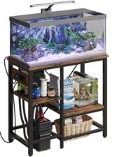 20-29-37 Gallon Fish Tank Stand with Power Outlet, 30x13 Metal Aquarium Stand...