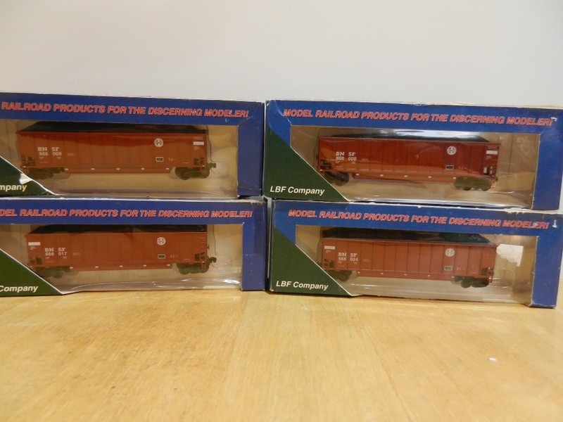 N Scale LBF 5439 Set of  Four (4) BNSF Brown Twin Tub Coal Porters HTF NIB