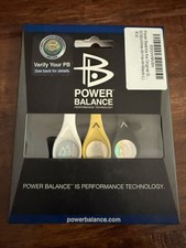 Power Balance 3 Pack WhiteM/YellowM/BlackL Energy Health Band Bracelet New