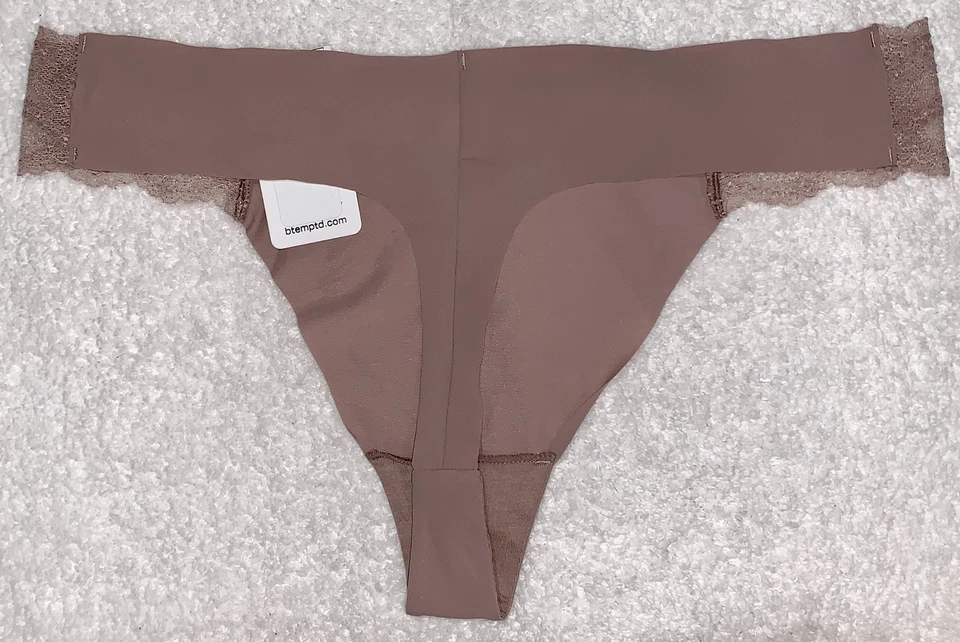 Tanga braguita b.tempt'd by Wacoal b.bare vieira laterales cuerno topo para mujer XL Foto 4 de 4