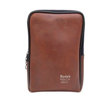 Kodak Pouch Case Brown Faux Leather Vintage Camera Bag Belt Loop Zippered