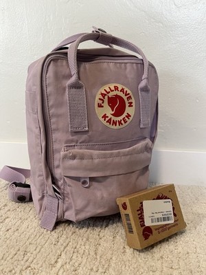 Fjällräven Kånken Mini Lavender Backpack 100% Vinylon w/ new Greenland wax bar