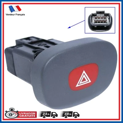Bouton de feux de détresse, warning renault CLIO 2 Phase 1 (1998-2001) - Photo 1/4