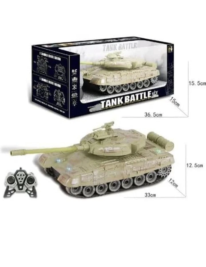 Tank Battle Toy, Military Tank Model with RC Controller, Desert Camouflage - Image 3 of 4