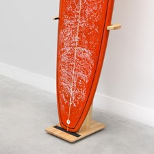 SurfStand, Vertical Surfboard Stand, Freestanding Wooden Indoor Display for S...