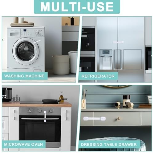 Cabinet Locks Baby Proofing -(8 Pack) Child Proof Cabinet Locks,Fridge,Oven - Picture 8 of 8