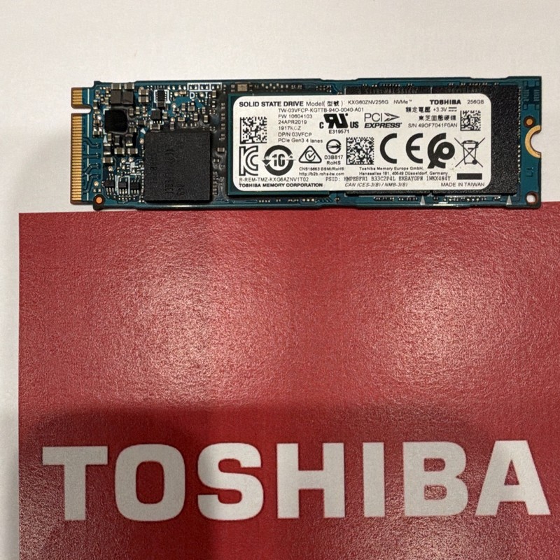 Toshiba KXG60ZNV256G 256GB M.2 2280 NVMe PCIe Gen3 x4 SSD Blue