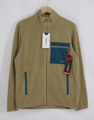 BERGHAUS HERREN ASLAM MICROFLEECE JACKE MUSTER GRÖSSE L NAT/DKTUR UVP £75 IB