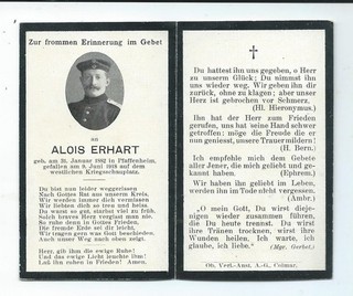 FAIRE PART DECES SOLDAT ALLEMAND 9 JUIN 1918