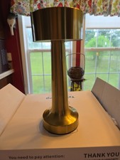 PUSU Cordless LED Gold Small Table Lamps Set of 2, Portable Rechargeable 4000mAh