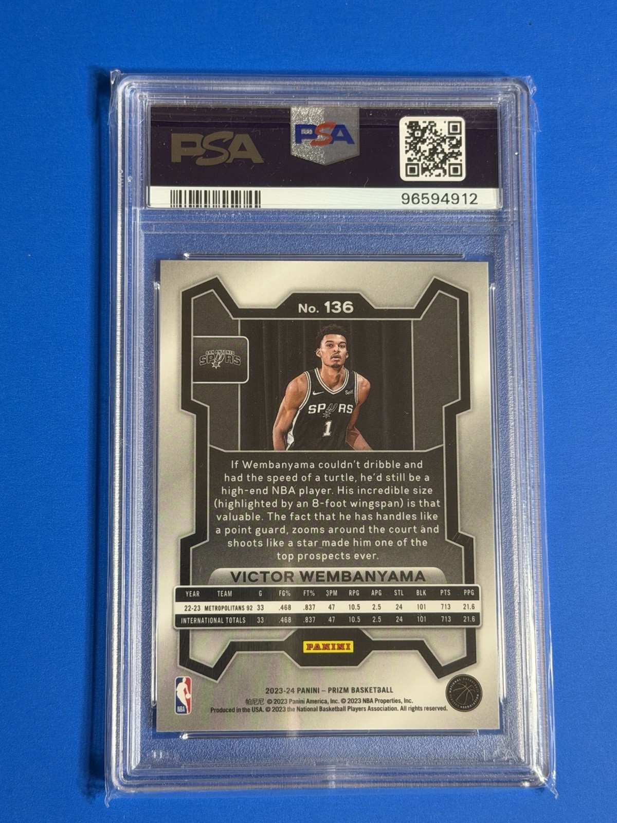 (PSA 9 MINT) • Victor Wembanyama 2023-24 Prizm Base Rookie #136 view 5