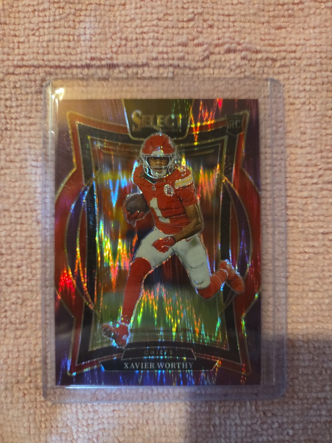 2024 Panini Select - Concourse Xavier Worthy #32 Purple Shock Prizm /360 (RC)