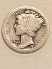 1917 D  Silver Mercury Dime Nice