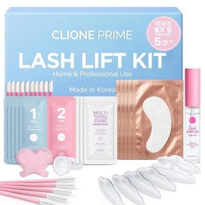 Korean Lash Lift Kit - 5 Sets at Home Eyelash Perm Kit with Upgraded Glue, Eyela