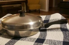 Vintage Sears Roebuck Maid of Honor Stainless Steel 2 Qt Saute Pan With Lid