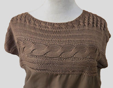 Vince Camuto Women's-M Dress Sweater Mini Cable Knit Dress Brown /Moca