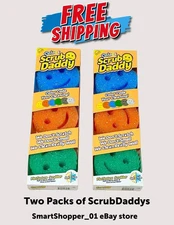 Two Pack Scrub Daddy Pack 6 Count Colors Flexible Non Scratch 3X2 Sponges