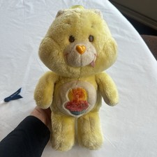 VTG 1983 Kenner Care Bears BIRTHDAY BEAR Plush 13" Stuffed Teddy Yellow Cupcake