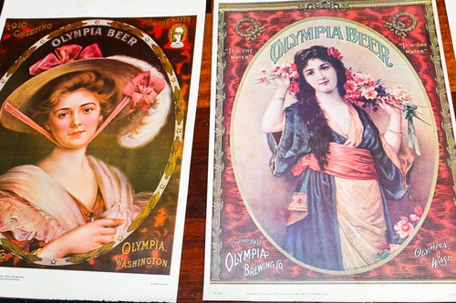 Lote de carteles de cerveza antiguos 1976 reimpresión - Imagen 3 de 3