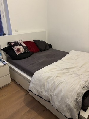 Ikea Malm Bettgestell 160x200 Weiß Mit 2 Schubladen