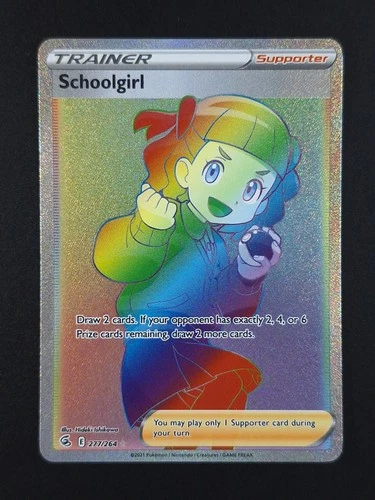 2021 Pokemon SCHOOLGIRL #277/264 Fusion Strike Rainbow Rare English