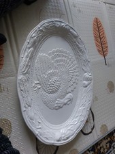 Extra Large Oval Turkey Serving Platter White Ceramic by A Santos Portugal51x35c