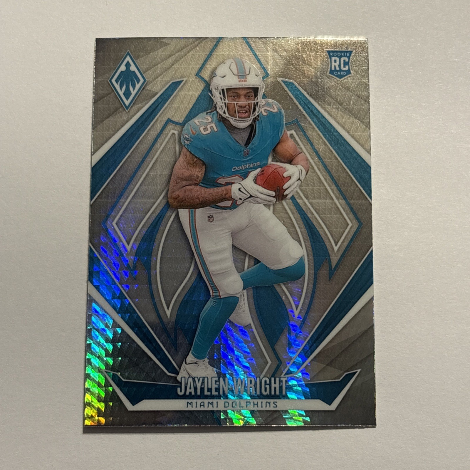 Jaylen Wright 2024 Panini Phoenix Hyper Refractor Parallel Rookie #199 Dolphins