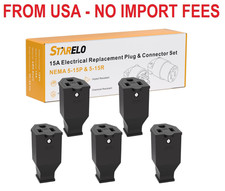 Starelo 5pcs Extension Cord Ends 125v 15a 2pole 3wire Female Straight Blade Plug Starelo 5pcs Extension Cord Ends 125v 15a 2pole 3wire Female Straight Blade Plug