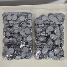 1000 Count Plastic Play Money Nickels Silver Fake Coins MAC046 2 Bags of 500