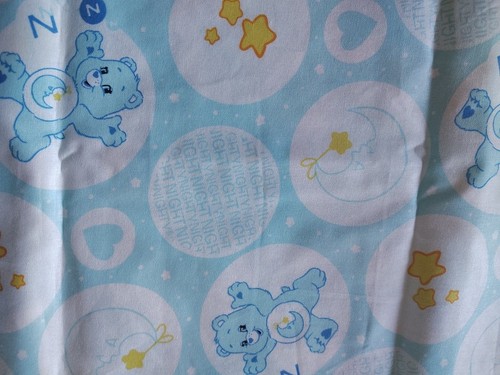 Care Bears 2020 Bedtime Bear 100% Cotton Fabric 36”x44” Rare - Picture 3 of 3