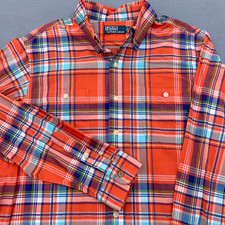VINTAGE Polo Ralph Lauren Mens XL Western Plaid Button Long Sleeve Multicolor