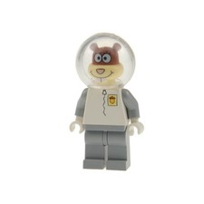 1x Lego Minifigur SpongeBob Sandy Cheeks weiß grau Raumanzug Helm 3831 bob012