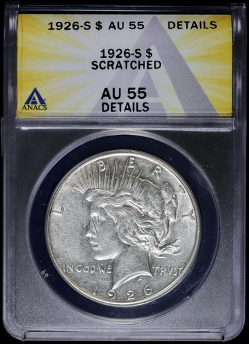 1926-S $1 Peace Silver Dollar ANACS AU 55 Details
