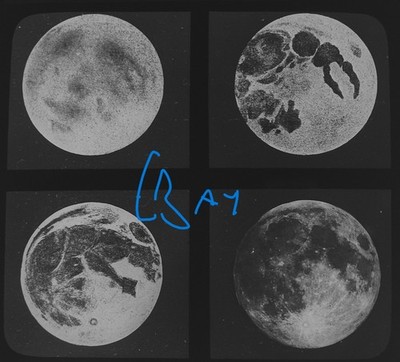 ASTRONOMY PHOTO - NAKED EYE VIEWS OF THE FULL MOON Magic Lantern Slide C1926