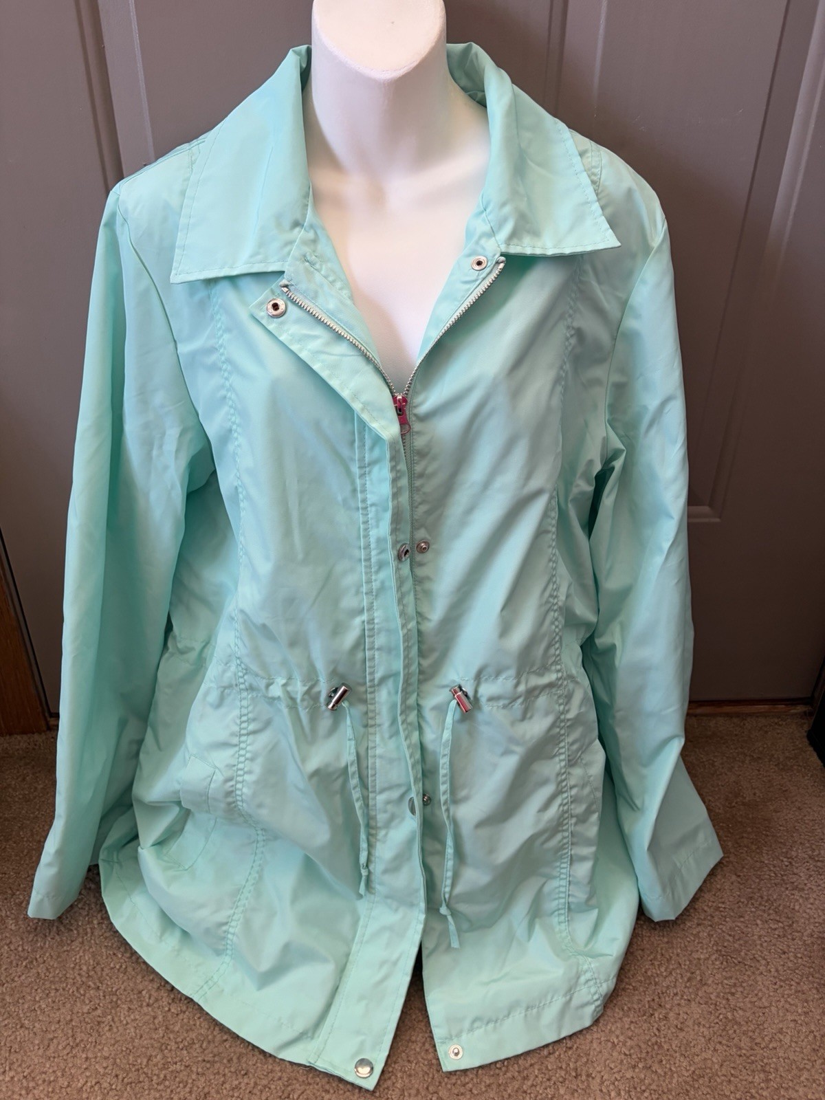Blair Spring Jacket Women's Size Large Wind Breaker Zip Up Green Vintage GREAT