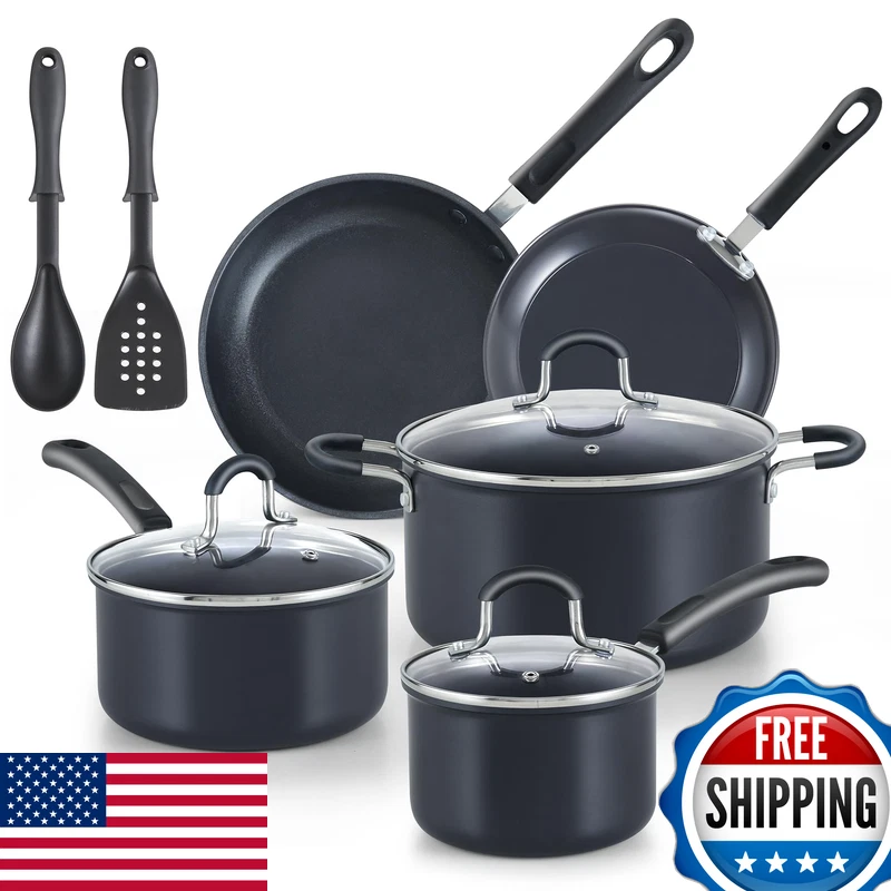 Cook N Home Professional Hard Anodized Nonstick Pots And Pans 10-Piece Cookware
Opens in a new windo