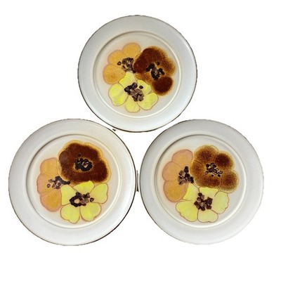 3 Potpourri Honey (Floral) Salad Plates, 8 , Made In England, Seconds