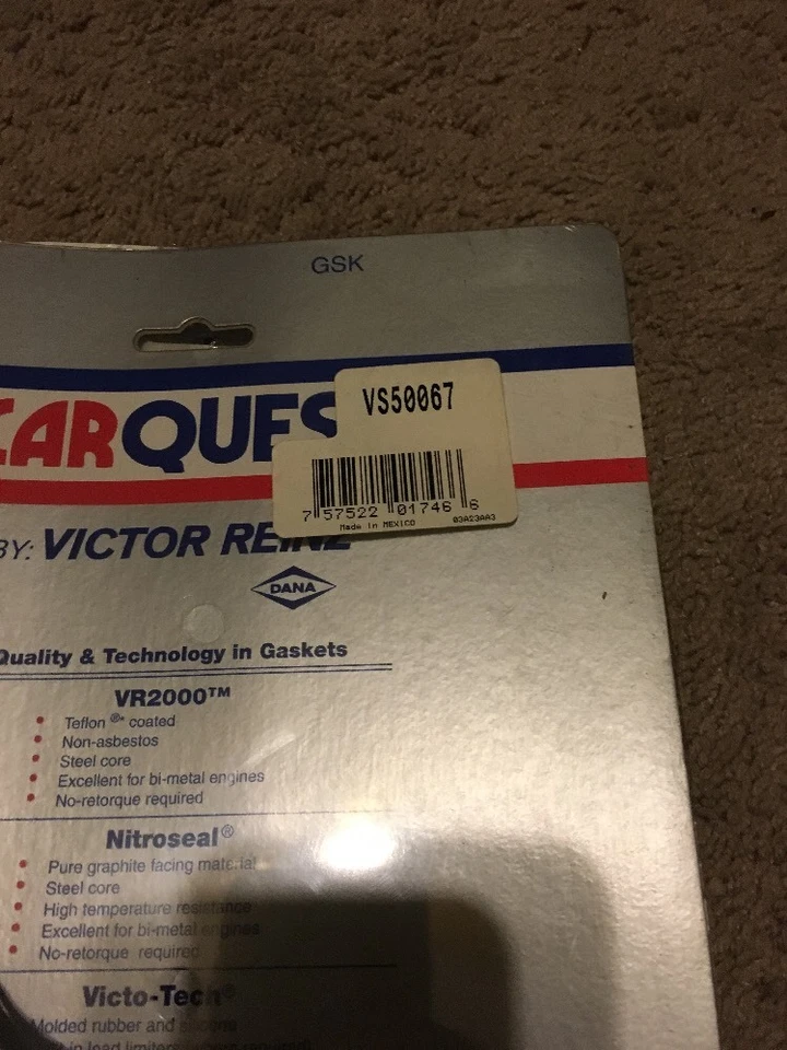 Junta de cubierta de válvula Victor VS50067 para 88-95 Chrysler Dodge 2.2 2.5 cubierta de aluminio Foto 2 de 4