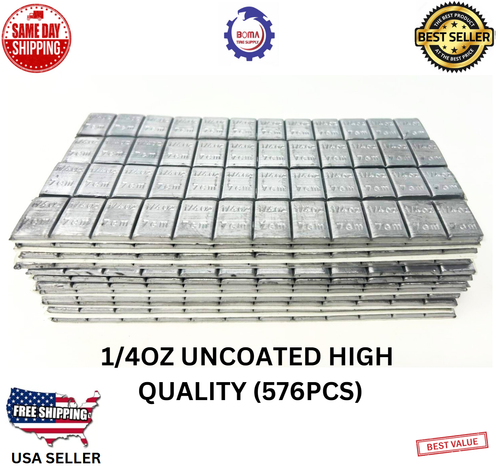 576PCS 1/4OZ UNCOATED LEAD STICK-ON SELF ADHESIVE WHEEL WEIGHTS - USA WHITE TAPE - Picture 3 of 3