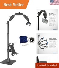 Mounts Phone Holder Full Kit - Adjustable Overhead Arm Cell Phone Table Top S...